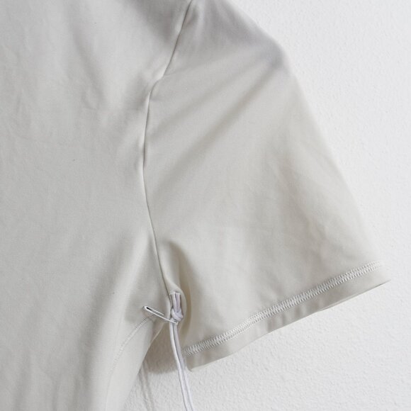 NWT Lululemon Wundermost Ultra-Soft Nulu Crewneck Cropped T-Shirt Bone Sz Medium - Picture 8 of 12